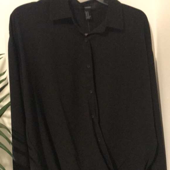 NWOT-Button up cross body blouse - Picture 2 of 7